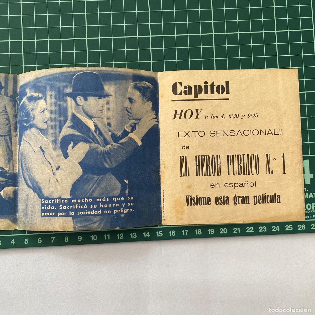 Cine: Programa de cine folleto de mano pelicula El heroe publico n&ordm; 1 Capitol - Foto 4