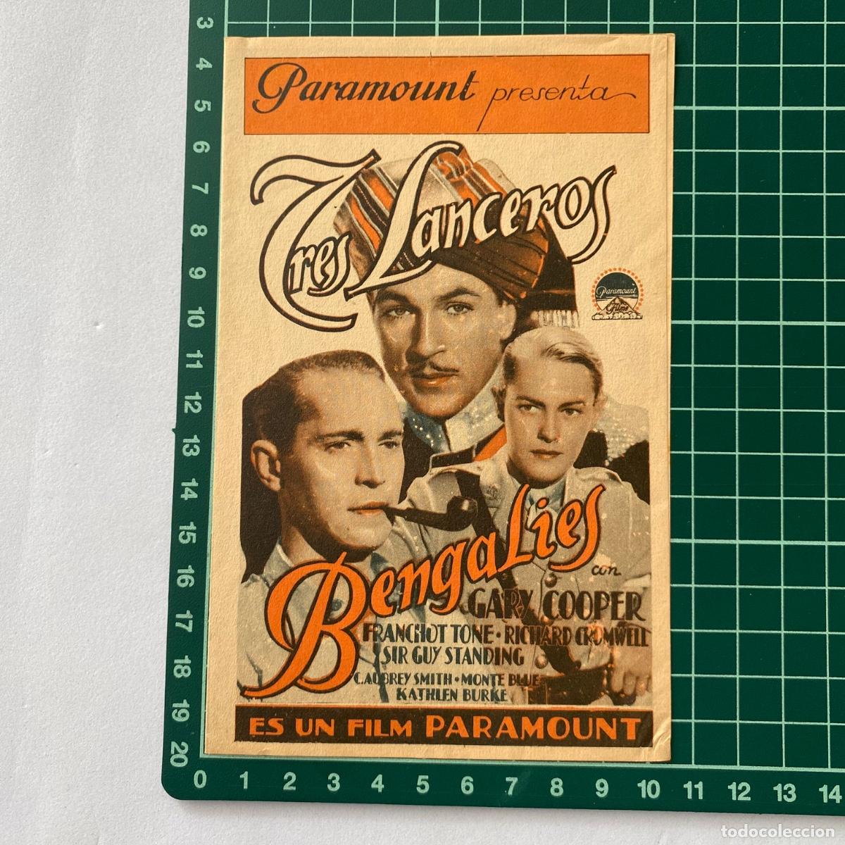  Flyers Publicitaires de films Anciens: Programa de cine folleto de mano pelicula Tres lanceros Salo Modern 1937