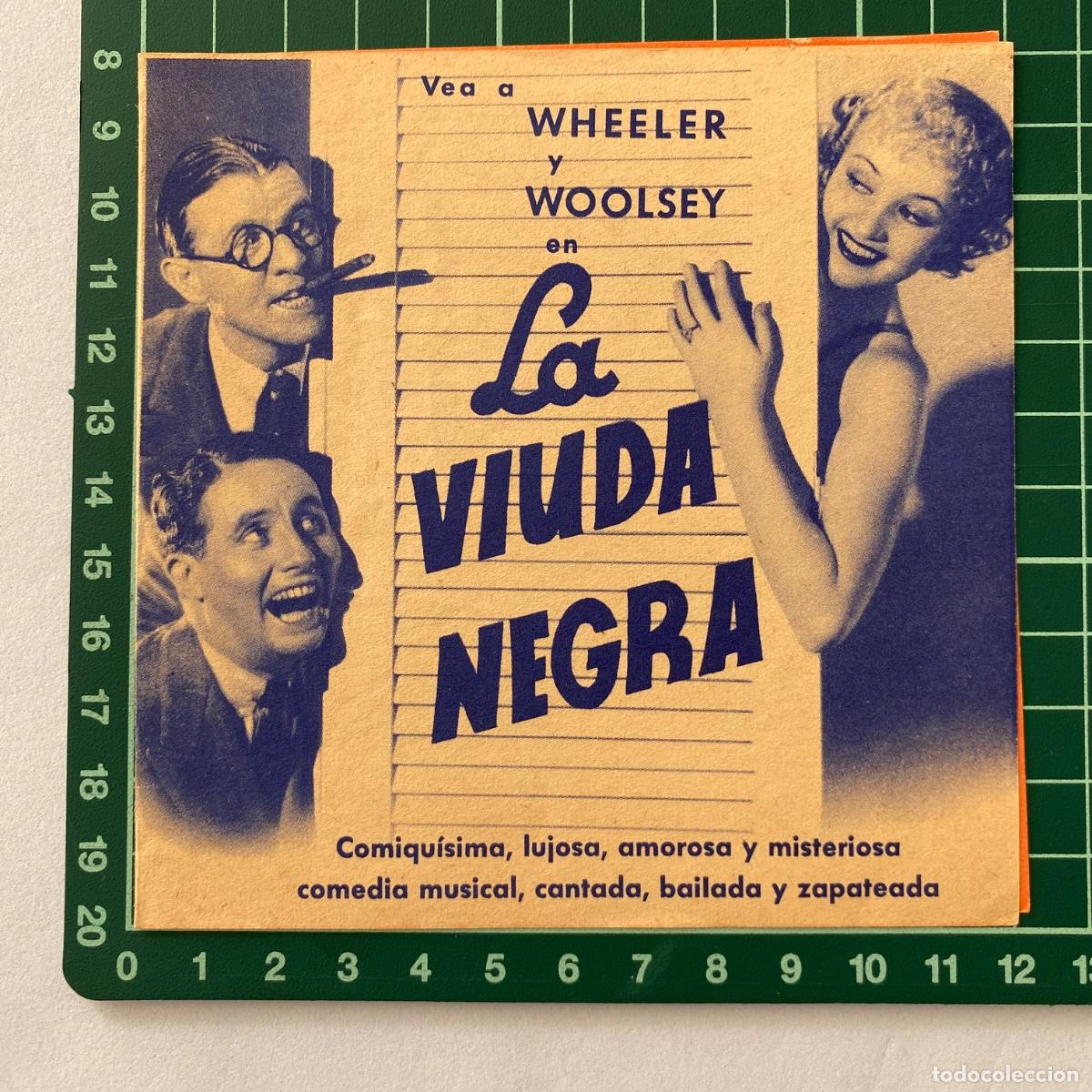  Flyers Publicitaires de films Anciens: Programa de cine folleto de mano pelicula La viuda negra Salon Royal 1937