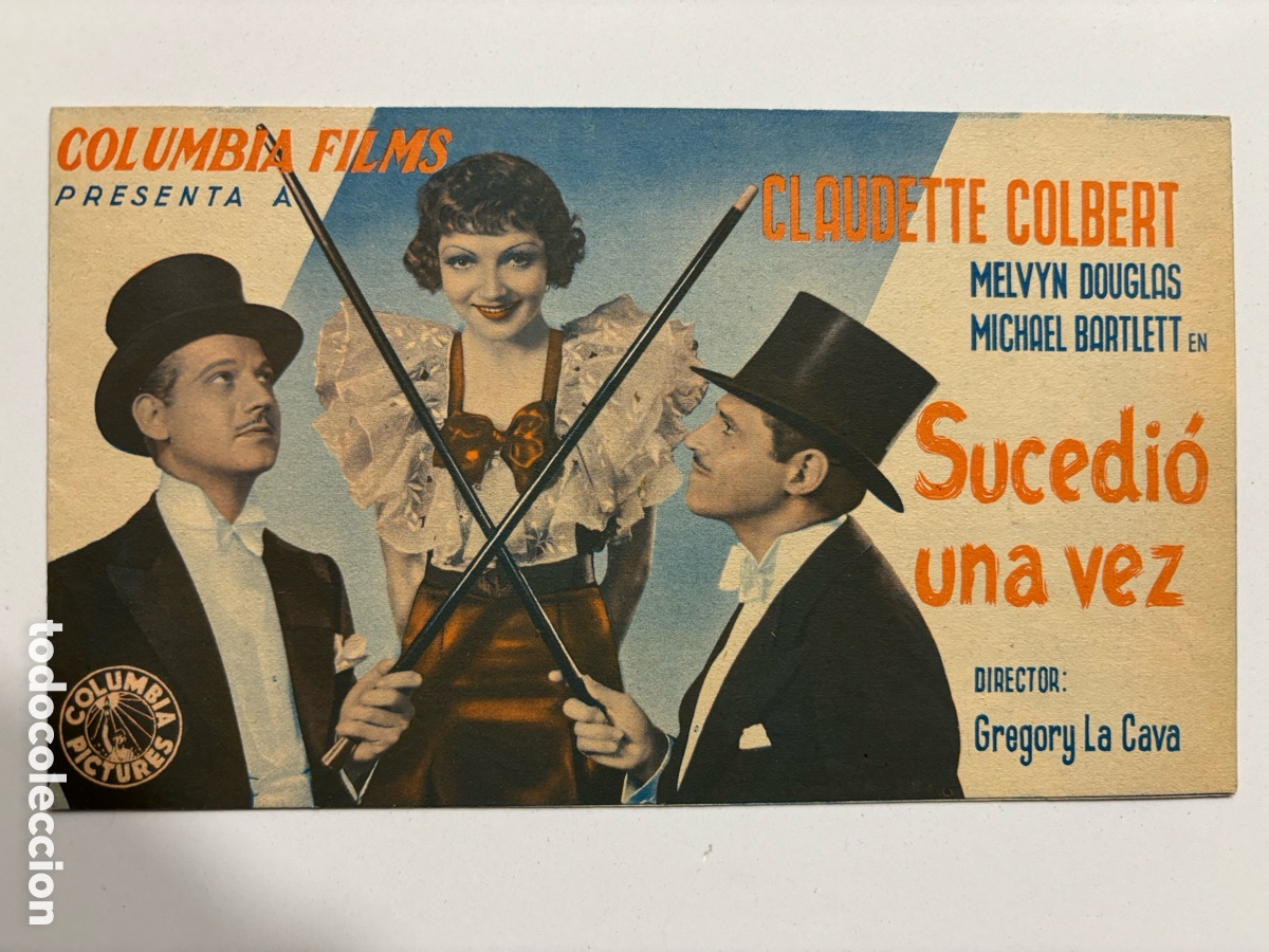  Flyers Publicitaires de films Anciens: Programa sucedi&oacute; una vez claudette colbert con publicidad cinema Goya A11