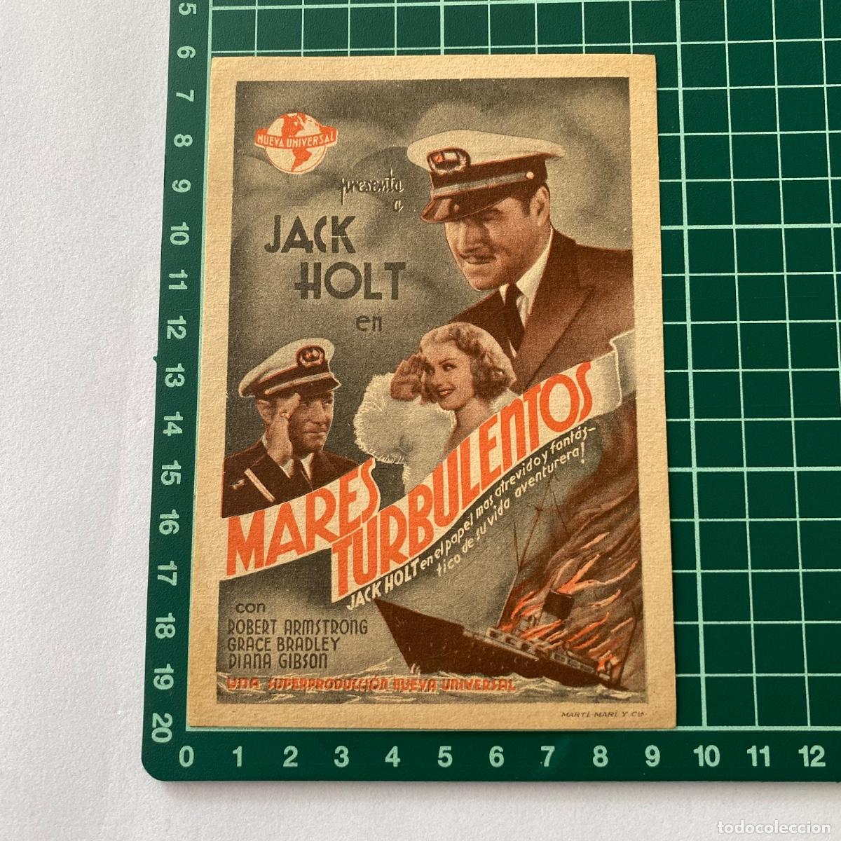 Folhetos de m&atilde;o de filmes antigos de cinema: Programa de cine folleto de mano pelicula Mares turbulentos XI feria muestras barcelona