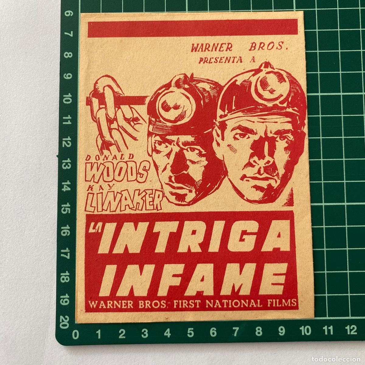 Folhetos de m&atilde;o de filmes antigos de cinema: Programa de cine folleto de mano pelicula La intriga infame Salon Royal 1937