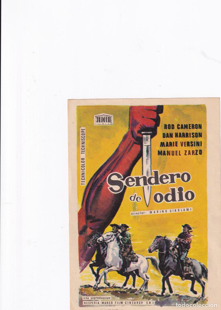 Cine: FOLLETO DE MANO. SENDERO DE ODIO. - Foto 1