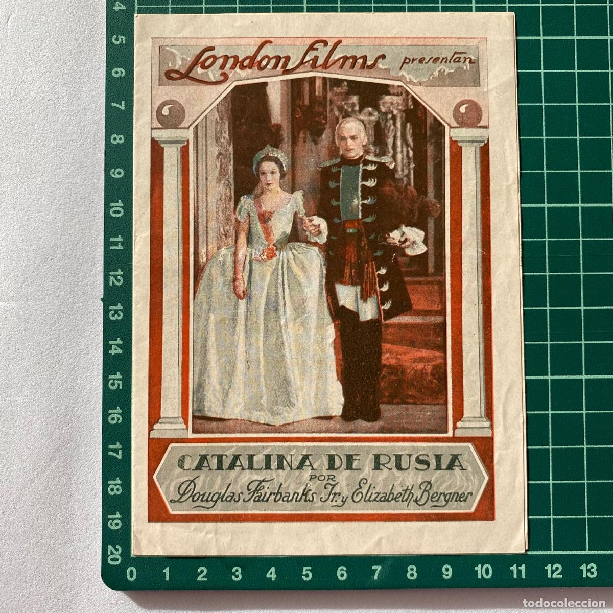  Flyers Publicitaires de films Anciens: Programa de cine folleto de mano pelicula Catalina de Rusia Teatre Bosc 1934