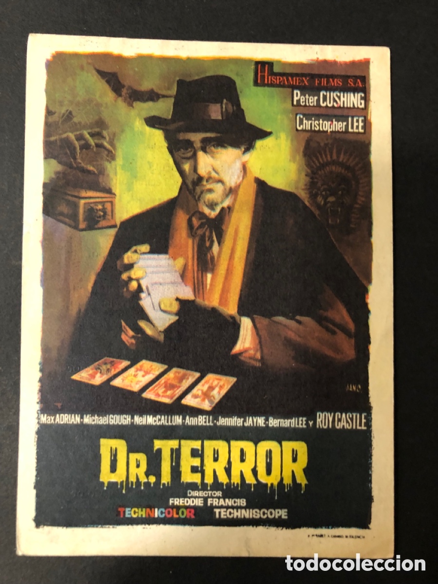 Cine: Programa Dr terror peter cushing con publicidad cinema Reyno alcira A11