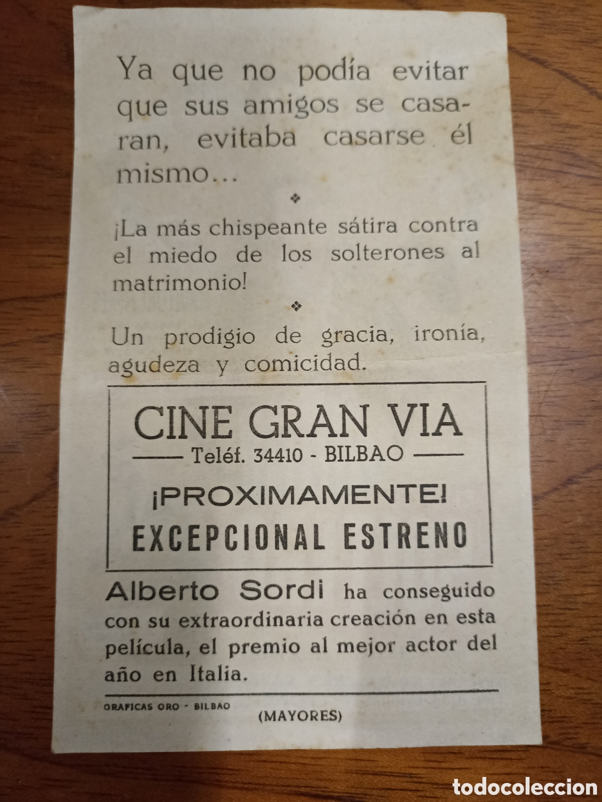 Cine: Folleto El soltero cine Gran V&iacute;a - Foto 2