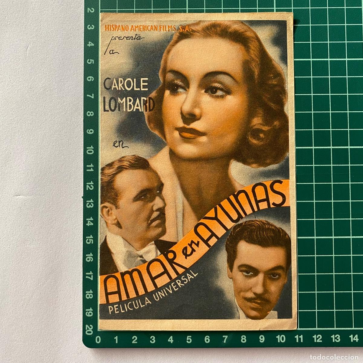 Cinema: Programa de cine folleto de mano pelicula Amar en ayunas 1941 Capitol Cinema