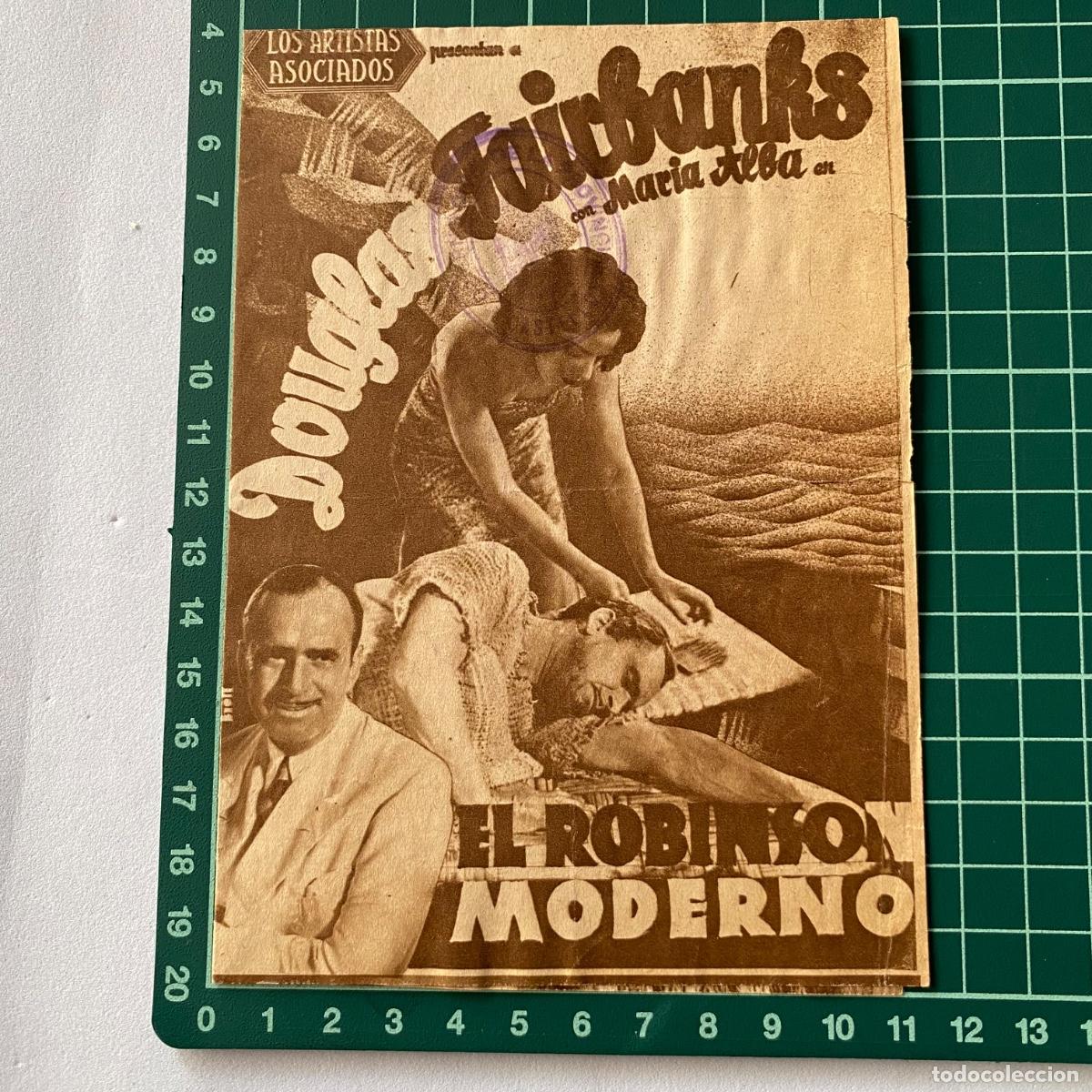 Cinema: Programa de cine folleto de mano pelicula El Robinson moderno Teatro principal