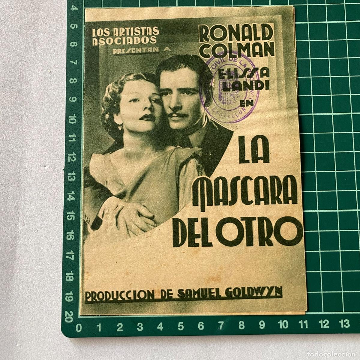 Cinema: Programa de cine folleto de mano pelicula La mascara del otro Teatro principal 1934