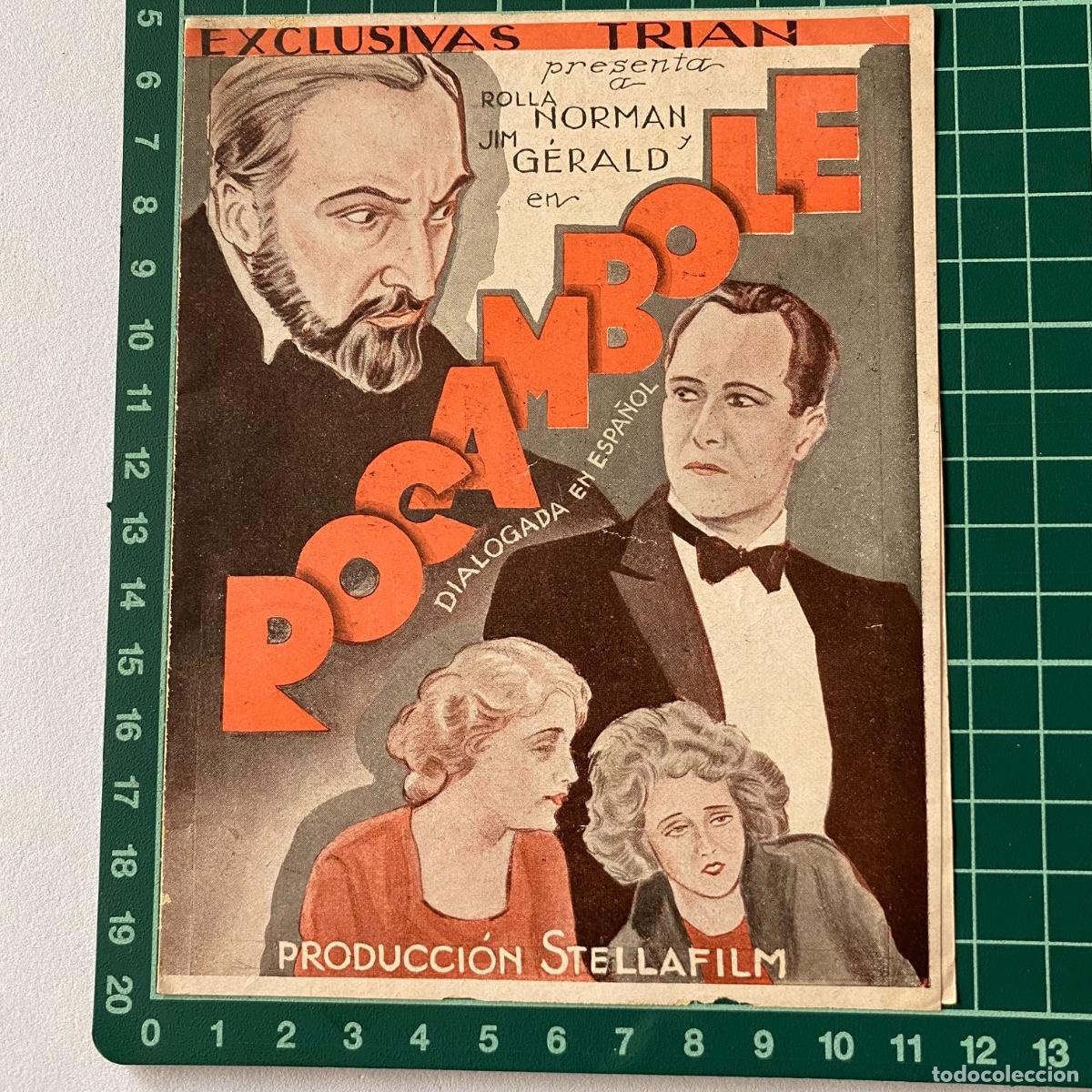 Cinema: Programa de cine folleto de mano pelicula Rocambole Popular Cinema 1935