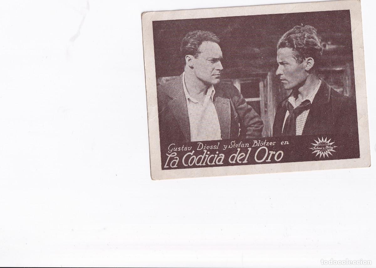 Cine: FOLLETO DE MANO. - LA CODICIA DEL ORO. - Foto 1