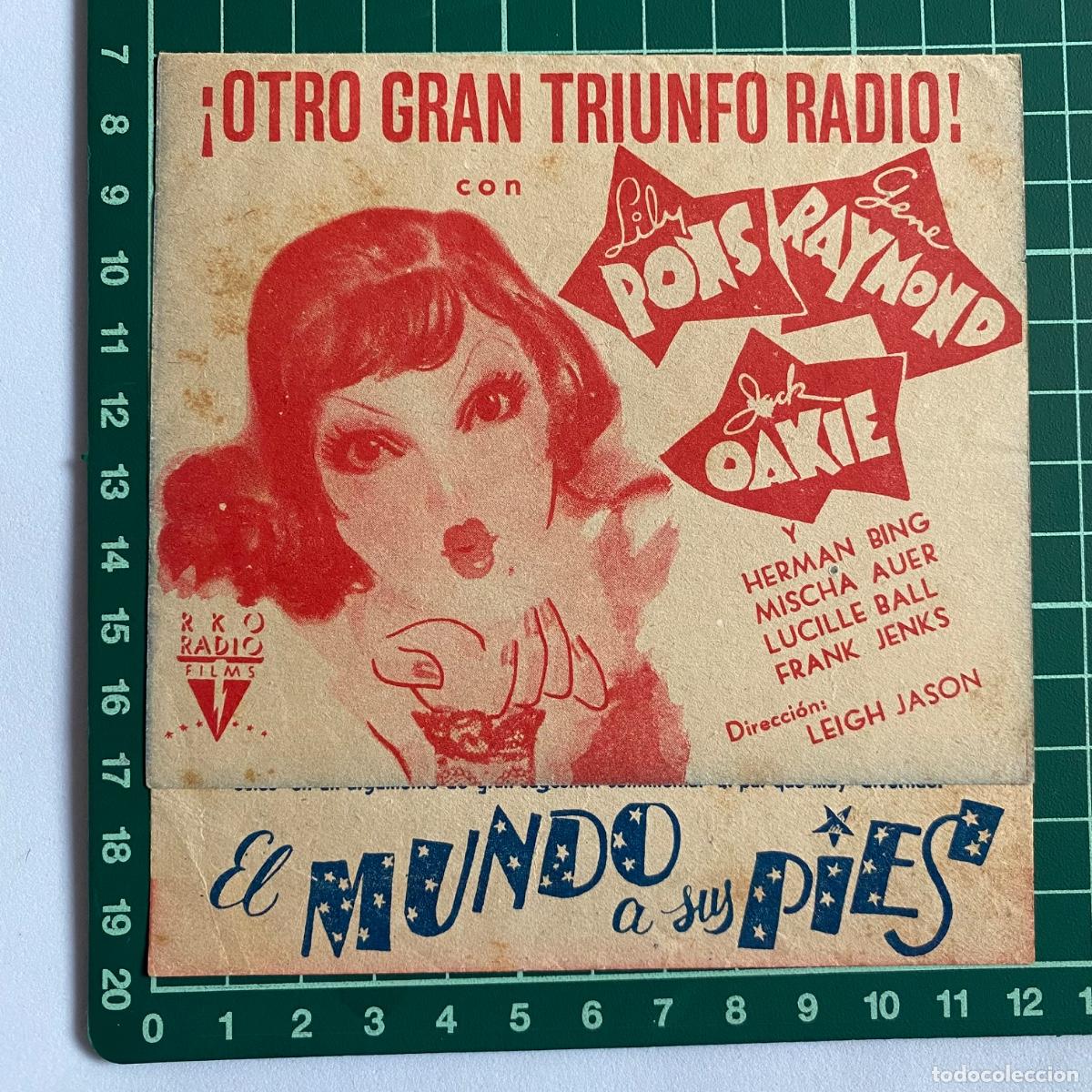 Cinema: Programa de cine folleto de mano pelicula El mundo a sus pies Capitol Cinema 1940