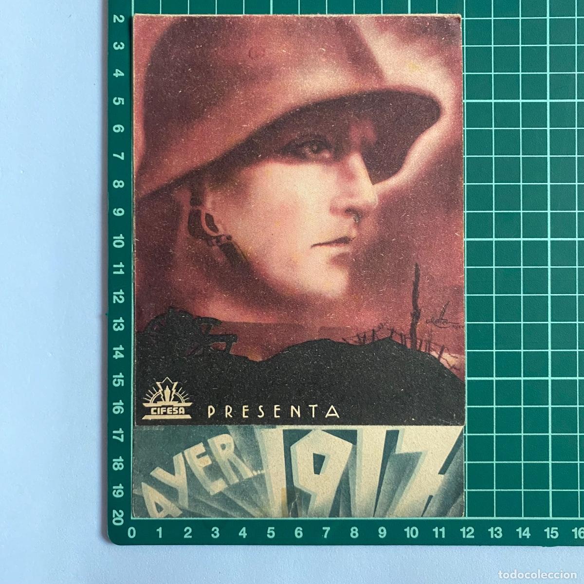 Cine: Programa de cine folleto de mano pelicula Ayer 1917 - Foto 1