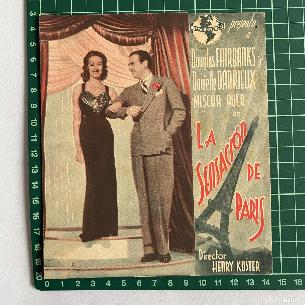 Cinema: Programa de cine folleto de mano pelicula La sensacion de Paris Salon Romea