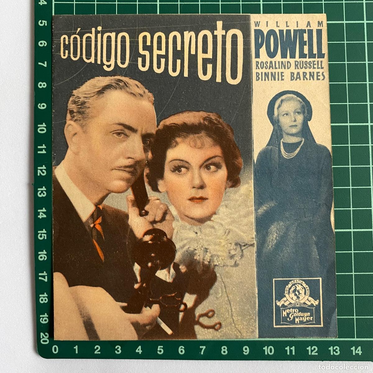Cinema: Programa de cine folleto de mano pelicula Codigo secreto Salo Modern 1937