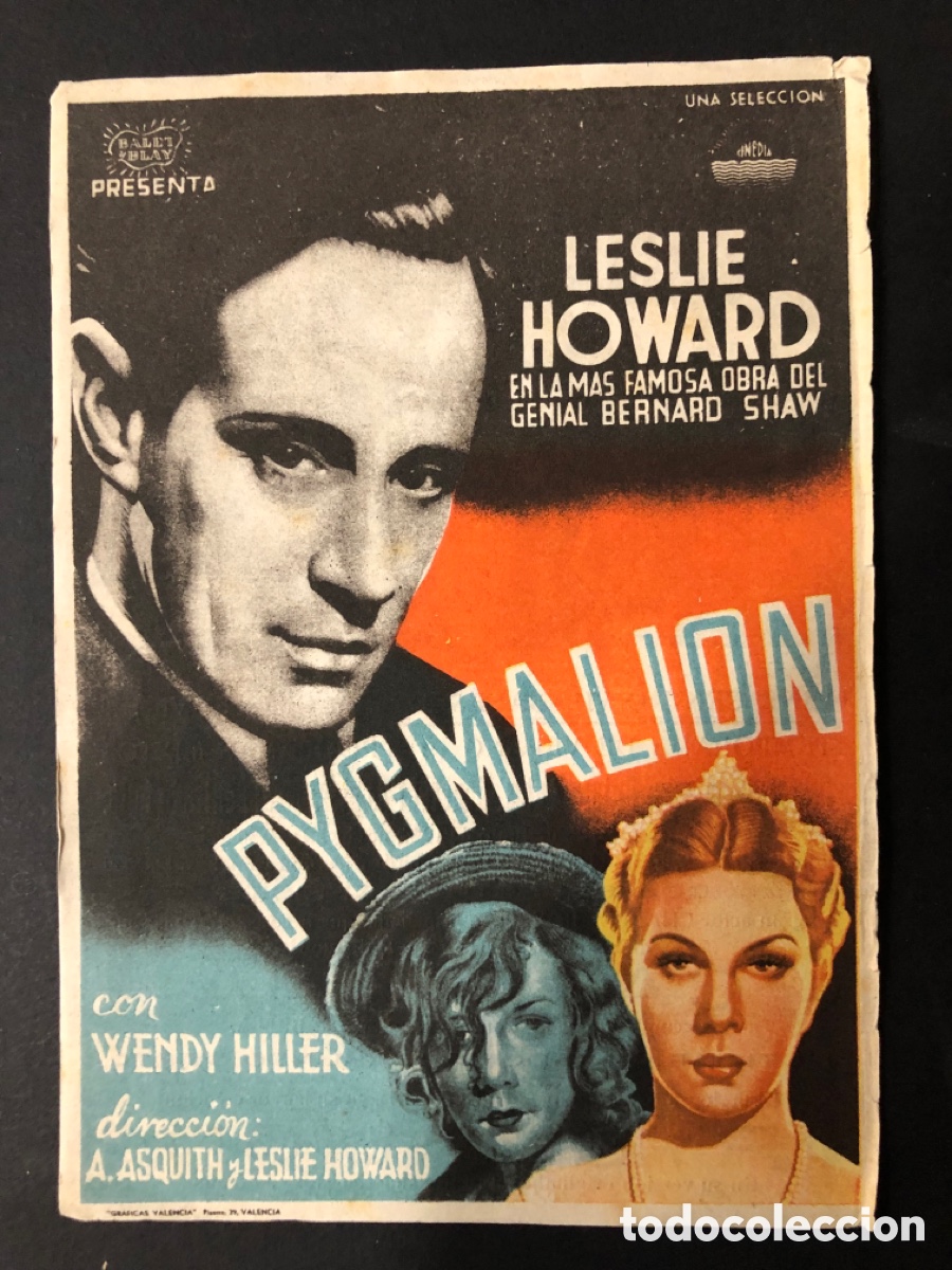  Foglietti di film di film antichi di cinema: Programa pygmalion leslie howard con publicidad cine centro vilasanes san Gin&eacute;s de vilasar A11
