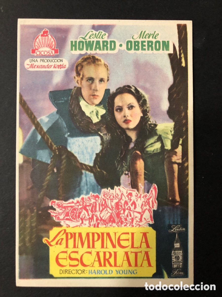  Foglietti di film di film antichi di cinema: Programa la pimpinela escarlata leslie howard con publicidad cine recreo montesquiu A11