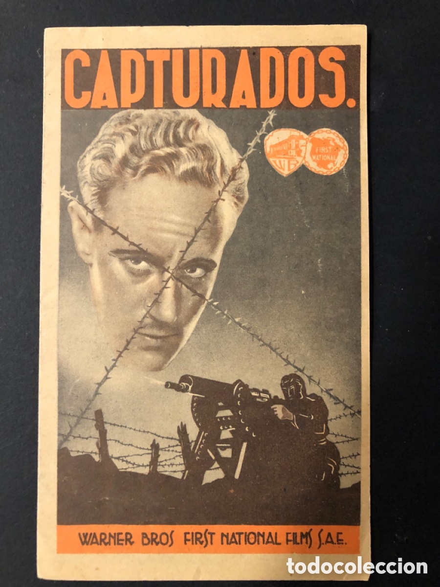  Foglietti di film di film antichi di cinema: Programa capturados leslie howard con publicidad cine Rambla Lerida A11