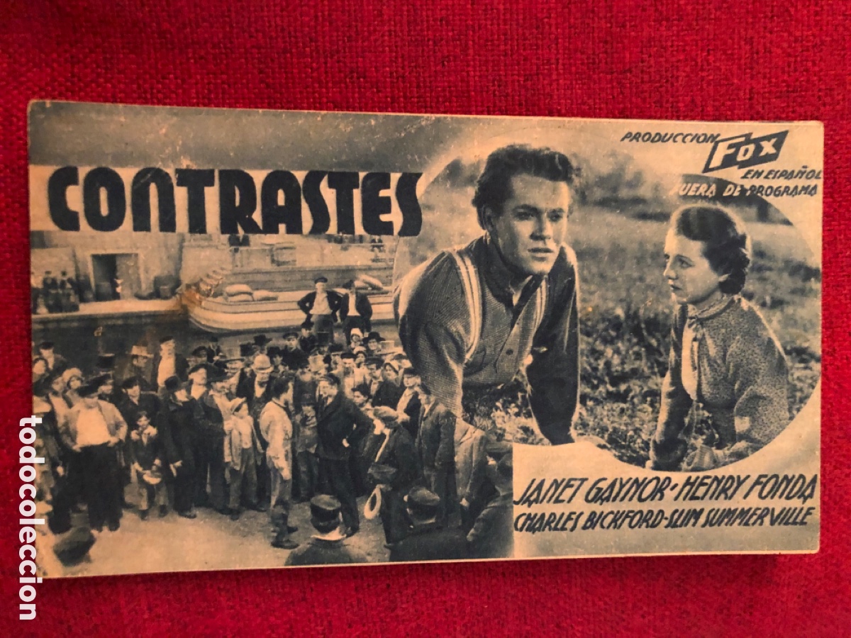  Foglietti di film di film antichi di cinema: Programa contrastes janet Gaynor con publicidad gran teatro A11