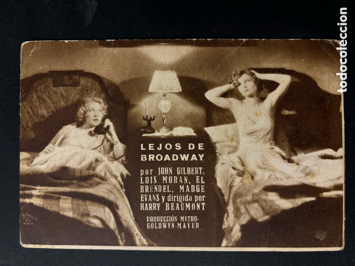  Foglietti di film di film antichi di cinema: Programa tarjeta MGM lejos de broadway john Gilbert con publicidad cine monumental Melilla A11