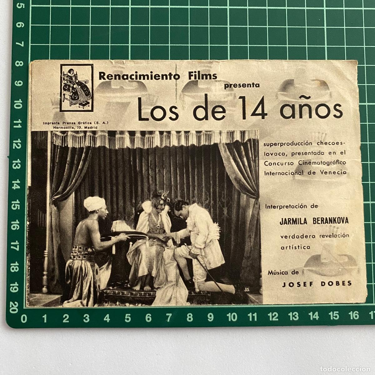 Cine: Programa de cine folleto de mano pelicula Los de 14 a&ntilde;os Capitol