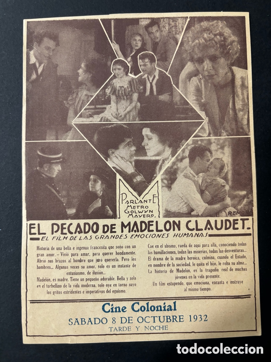 Cine: Programa uruguayo el pecado de madelon claudet A10 - Foto 2