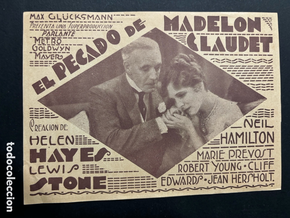Cine: Programa uruguayo el pecado de madelon claudet A10 - Foto 1