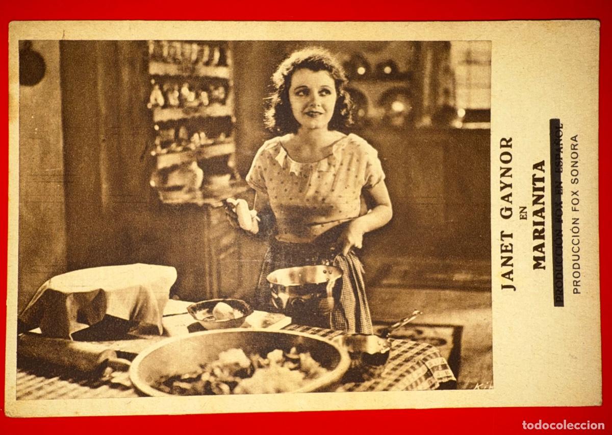 Cine: PROGRAMA DE CINE, TARJETA POSTAL, MARIANITA, JANET GAYNOR,A&Ntilde;OS 30&acute;S