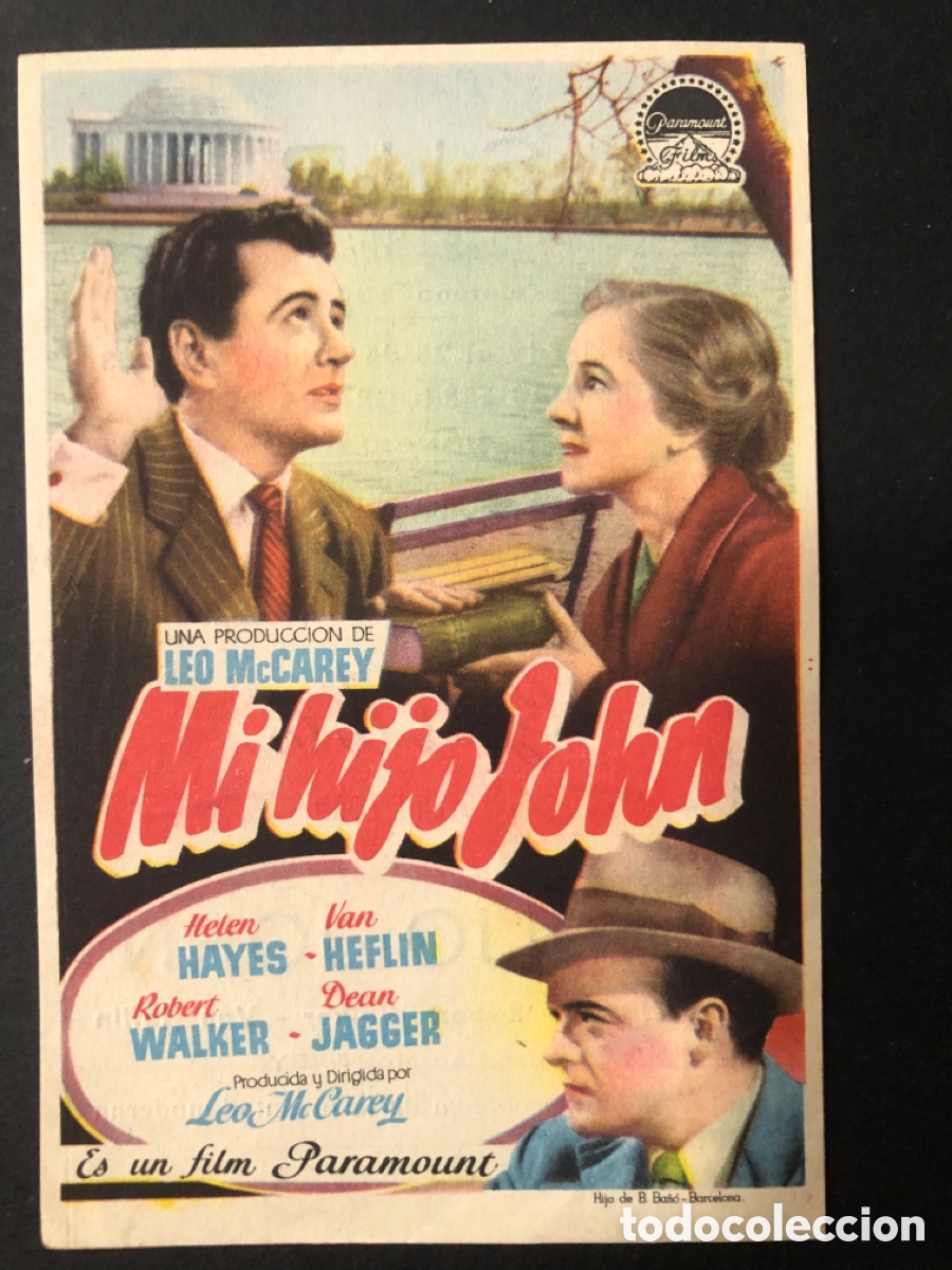 Cine: Programa Mi hijo john Helen hayes con publicidad cine sur mislata A10