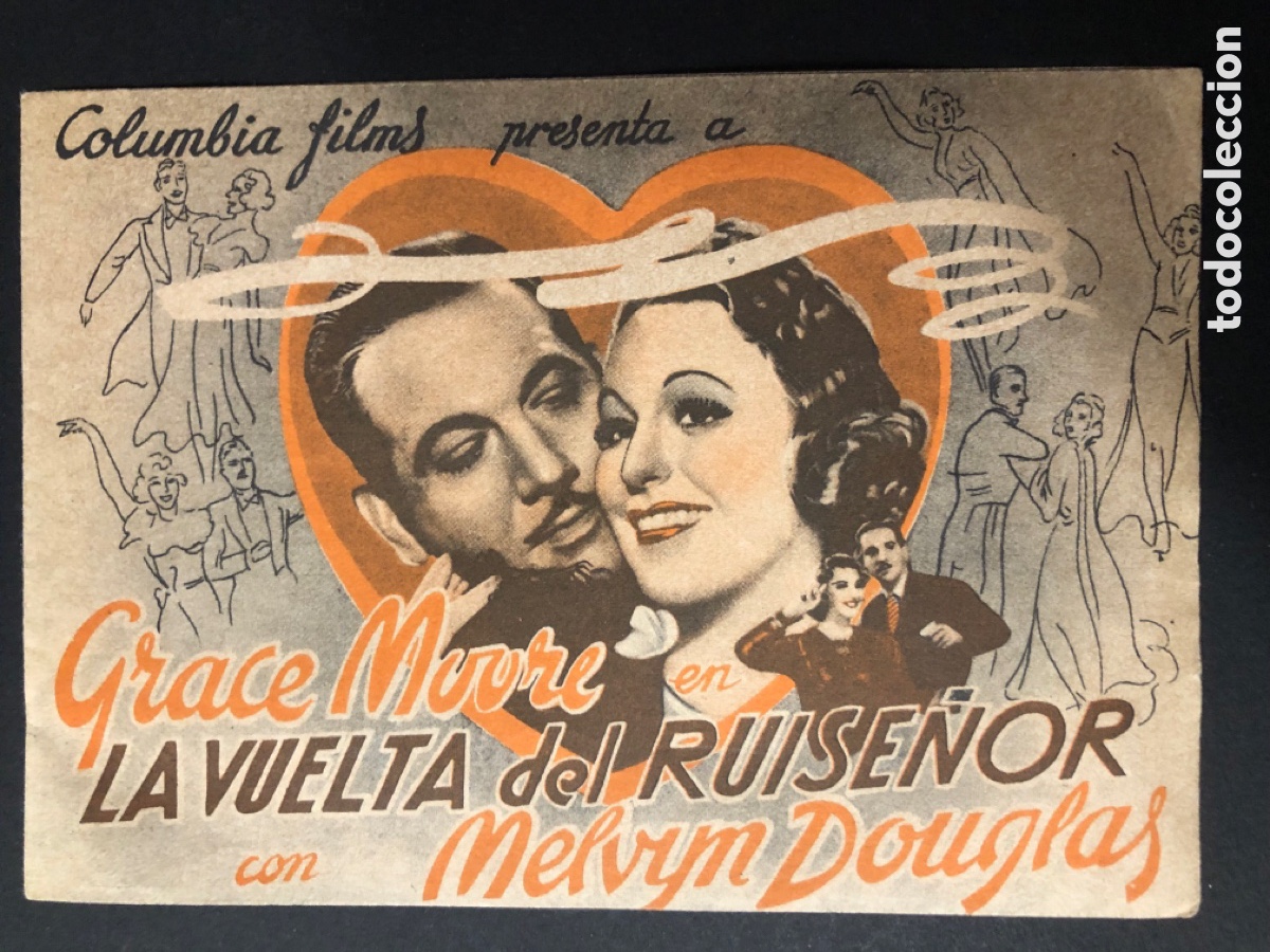 Cine: Programa la vuelta del ruise&ntilde;or Grace moore con publicidad cine victoria lerida A10