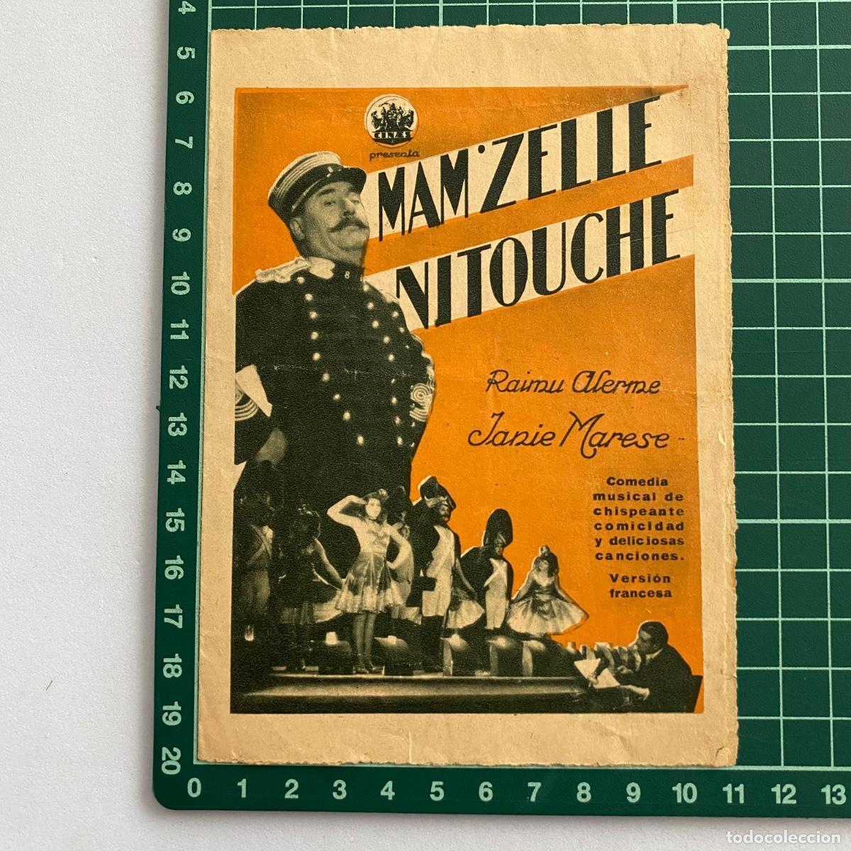 Cine: Programa de cine folleto de mano pelicula Mam'zelle Nitouche Salon Royal 1933