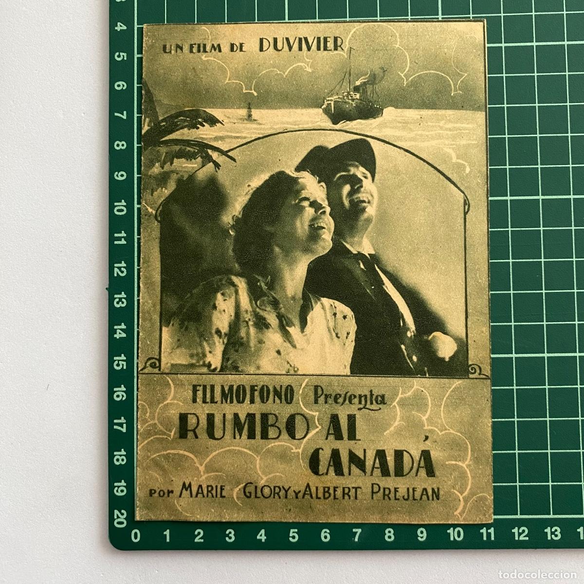 Cine: Programa de cine folleto de mano pelicula Rumbo al canada Capitol 1935