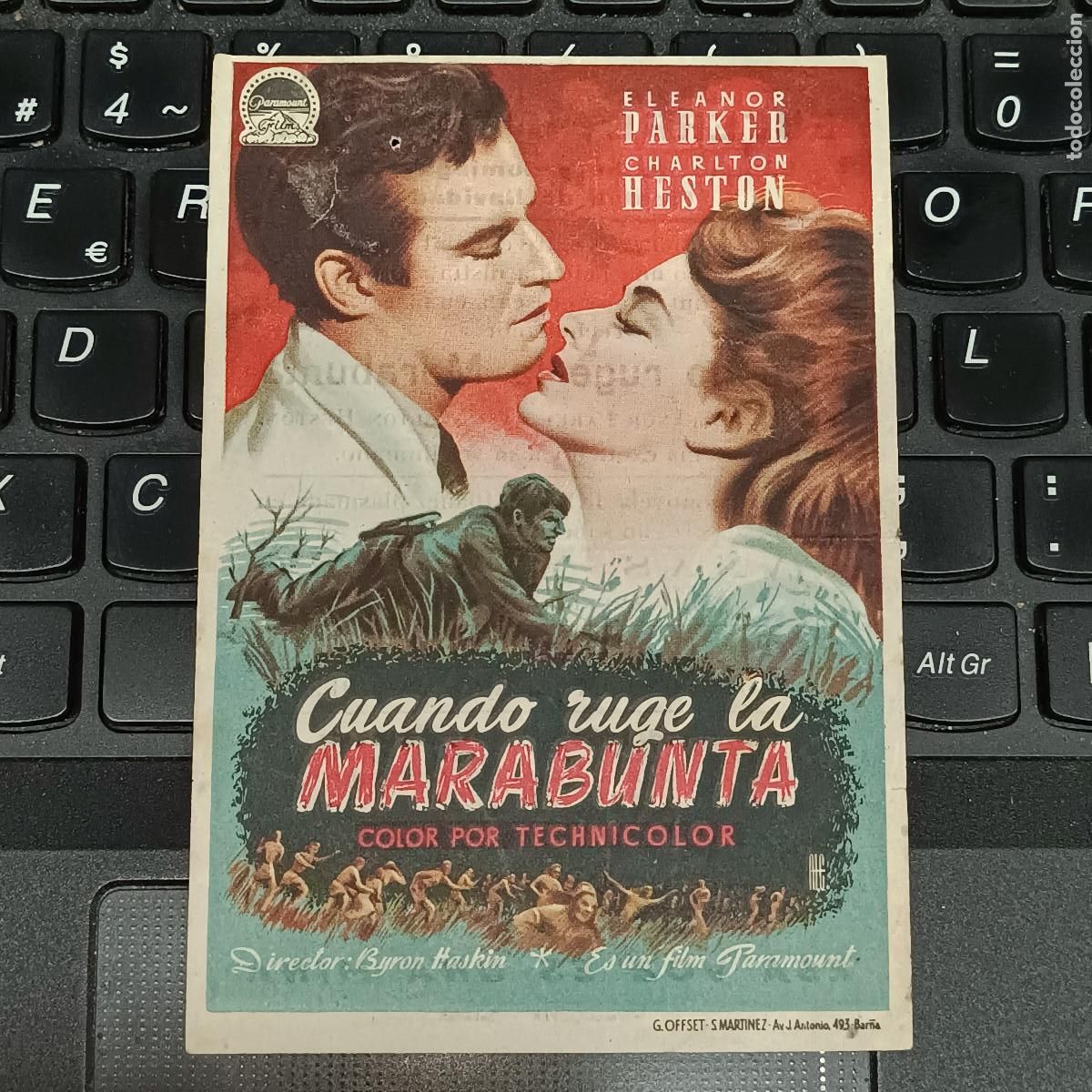 Cine: PROGRAMA DE MANO CUANDO RUGE LA MARABUNTA. CHARLTON HESTON. - Foto 1