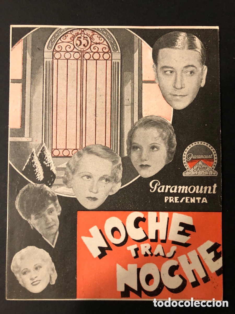 Cine: Programa noche tras noche George Raft Mae west con publicidad cine popular centre Vilassanes A10