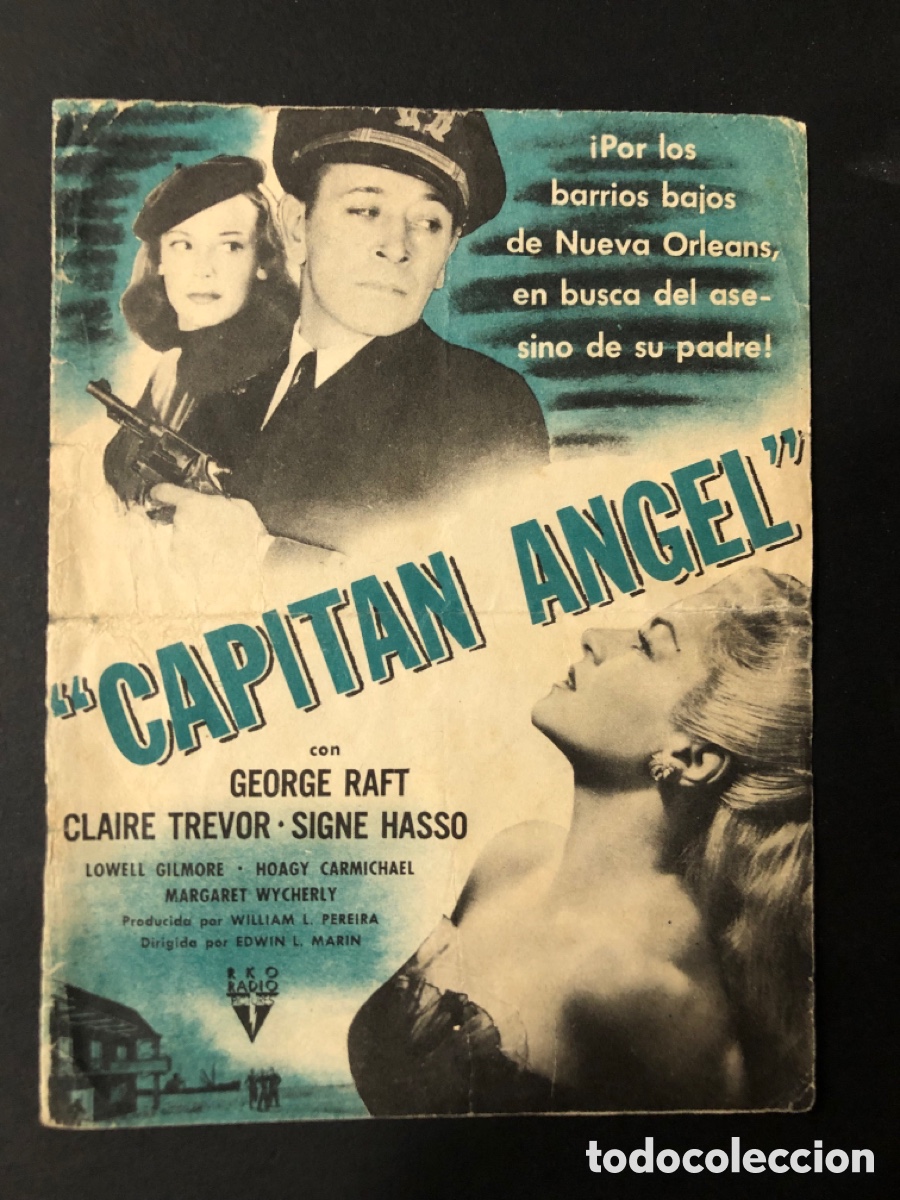 Cine: Programa capit&aacute;n &aacute;ngel George Raft con publicidad sal&oacute;n rosa cinema canet de mar A10