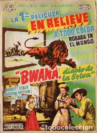 Cine: PROGRAMA DE CINE: BWANA, DIABLO DE LA SELVA PC-9474 - Foto 1