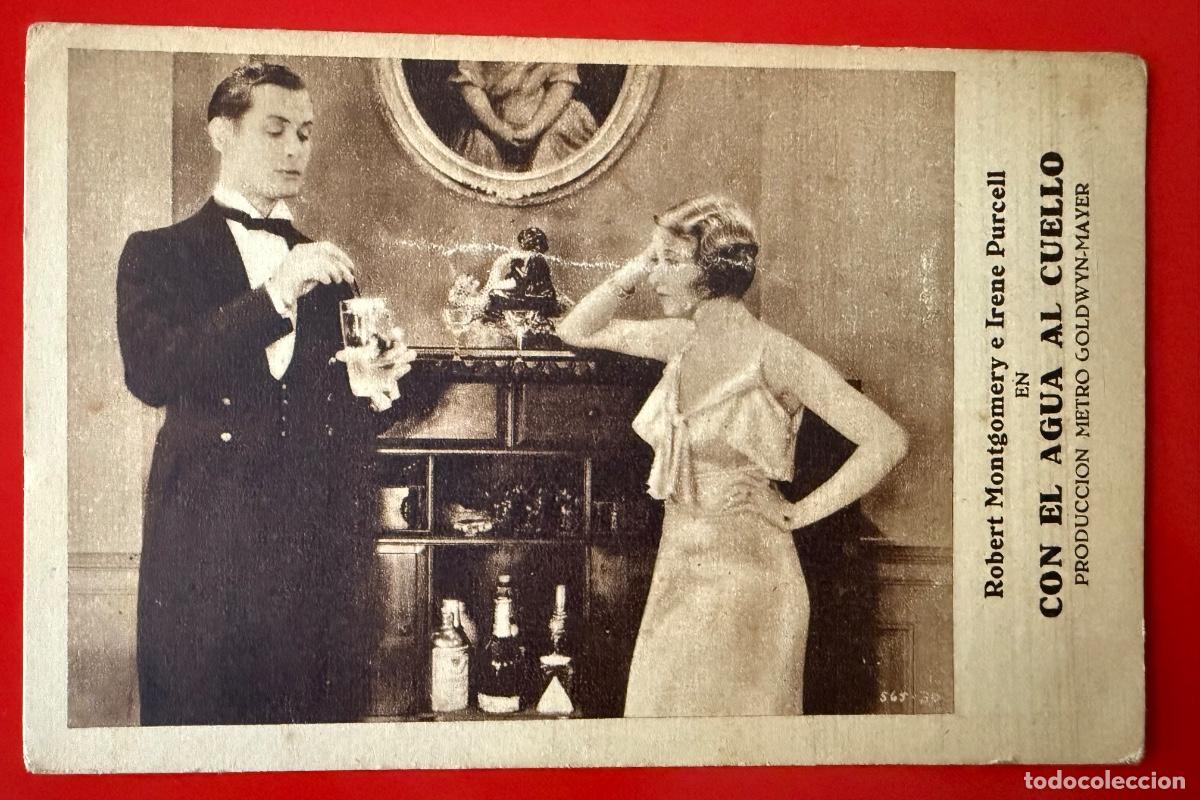 Folhetos de m&atilde;o de filmes antigos de cinema: PROGRAMA DE CINE CON EL AGUA AL CUELLO,ROBERT MONTGOMERY,IRENE PURCELL,A&Ntilde;OS 30&acute;S