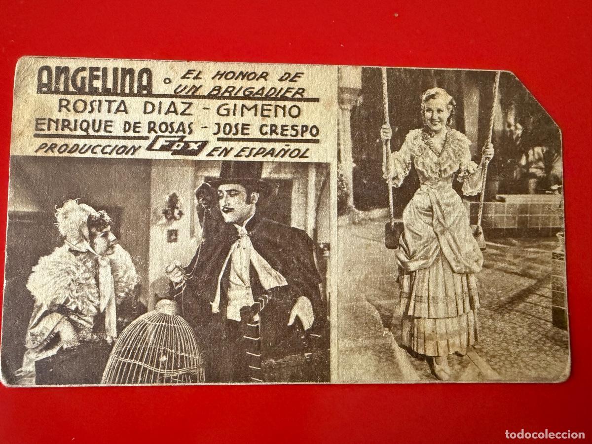 Folhetos de m&atilde;o de filmes antigos de cinema: PROGRAMA DE CINE CON PUBLICIDAD ANGELINA EL HONOR DE UN BRIGADIER,ROSITA D&Iacute;AZ,JOS&Eacute; CRESPO,A&Ntilde;OS 30&acute;S