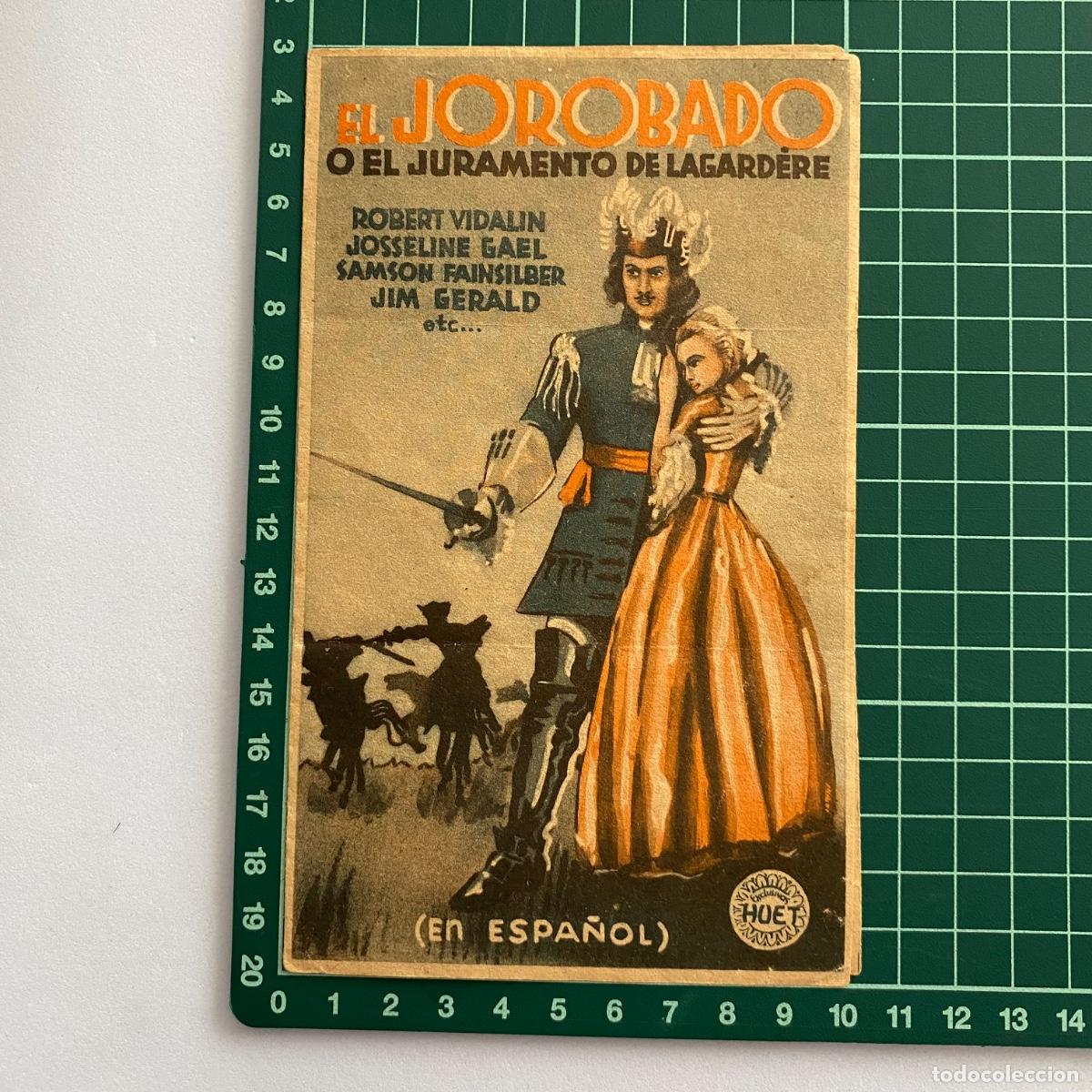 Kino: Programa de cine folleto de mano pelicula El jorobado el juramento de lagardere cine dore