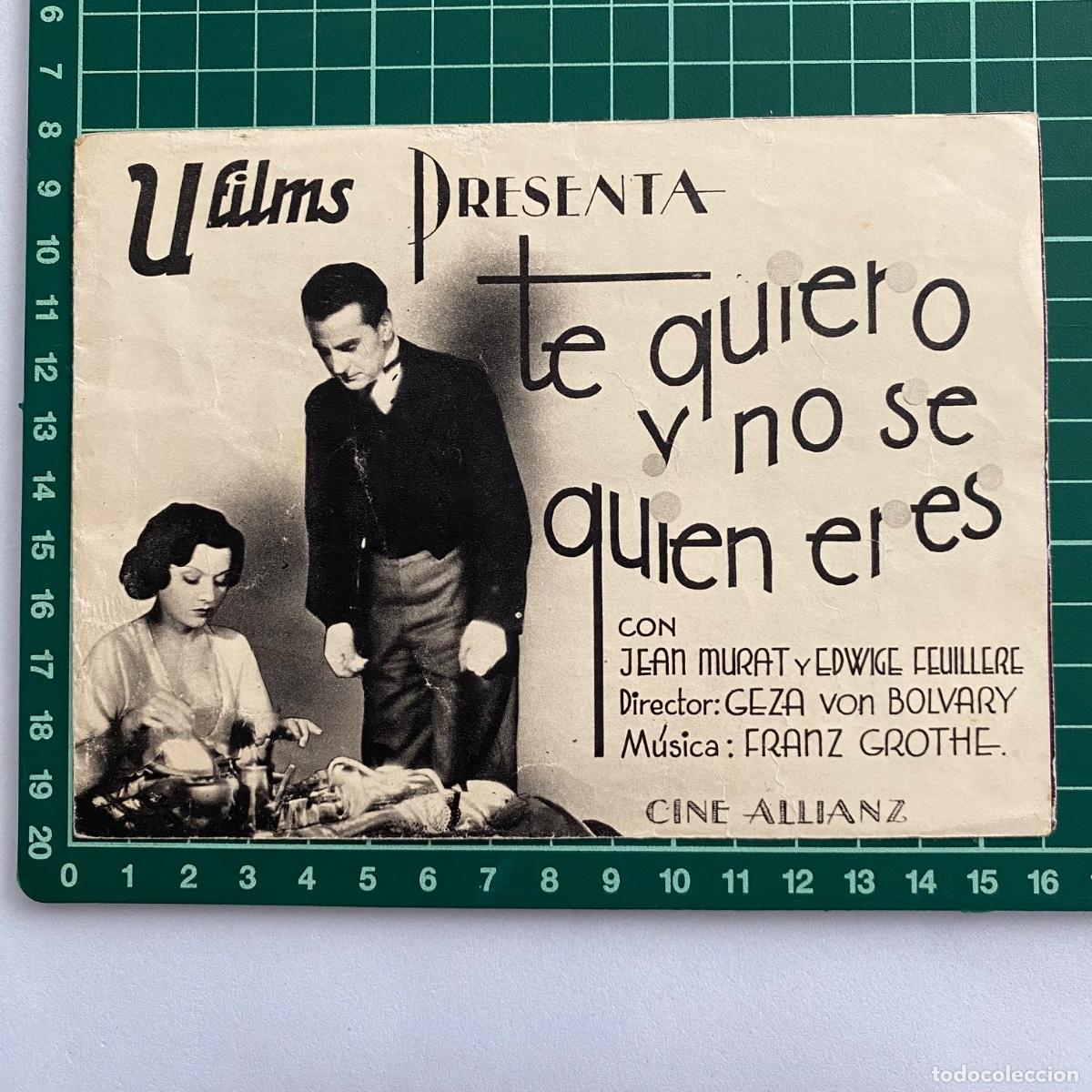 Folhetos de m&atilde;o de filmes antigos de cinema: Programa de cine folleto de mano pelicula Te quiero y no se quien eres Salon Royal