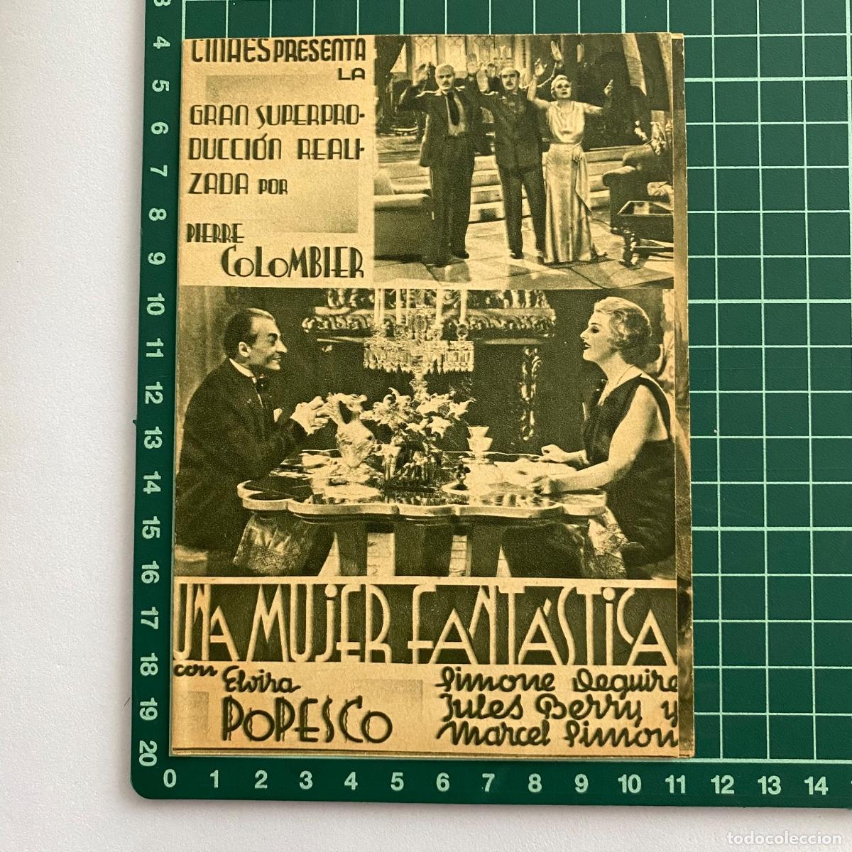 Folhetos de m&atilde;o de filmes antigos de cinema: Programa de cine folleto de mano pelicula Una mujer fantastica