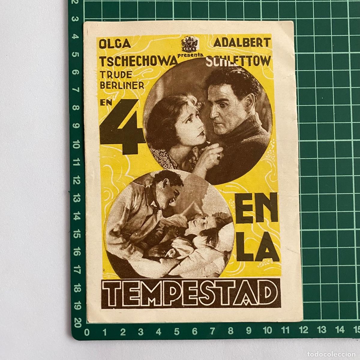 Folhetos de m&atilde;o de filmes antigos de cinema: Programa de cine folleto de mano pelicula 4 en la Tempestad