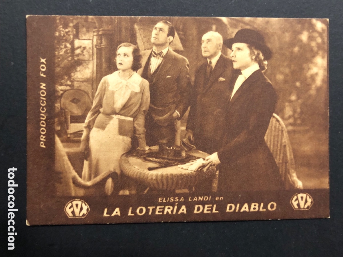 Folhetos de m&atilde;o de filmes antigos de cinema: Programa la loter&iacute;a del diablo Elissa landi con publicidad sociedad musical alboraya A10