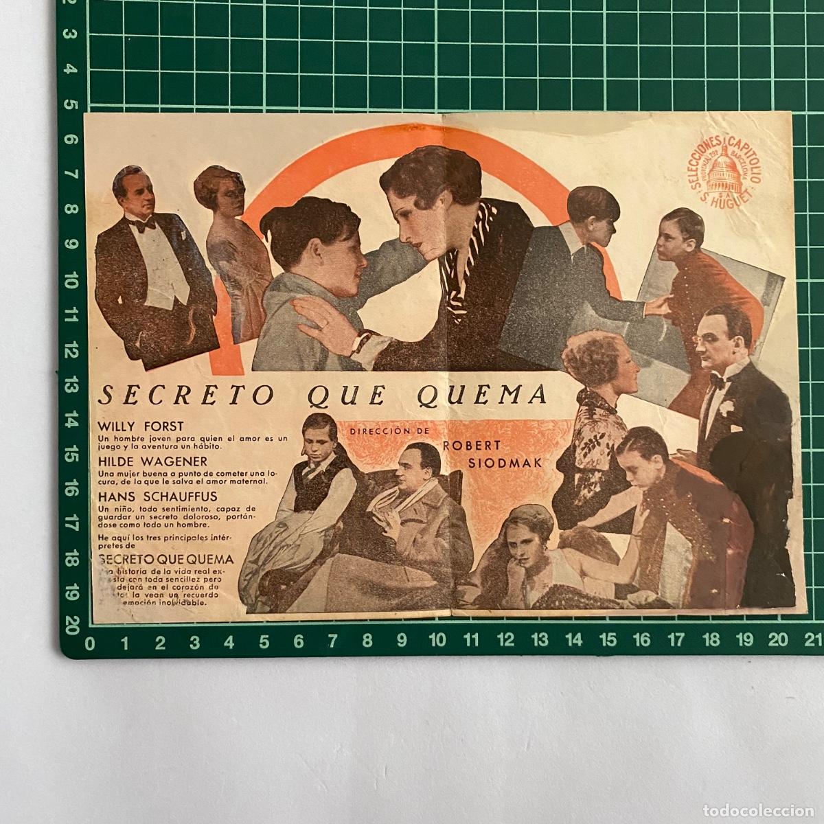 Cine: Programa de cine folleto de mano pelicula Secreto que quema - Foto 3