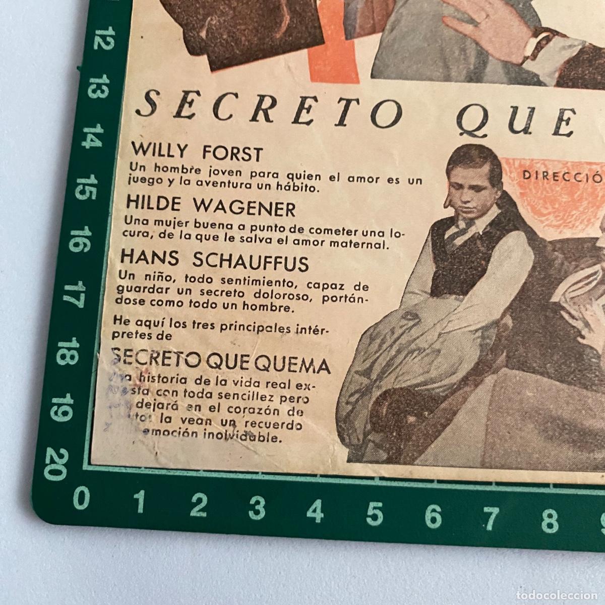 Cine: Programa de cine folleto de mano pelicula Secreto que quema - Foto 4