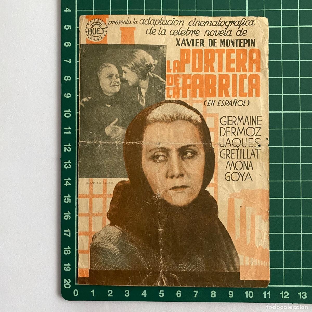 Folhetos de m&atilde;o de filmes antigos de cinema: Programa de cine folleto de mano pelicula La portera de la fabrica cine crisfel