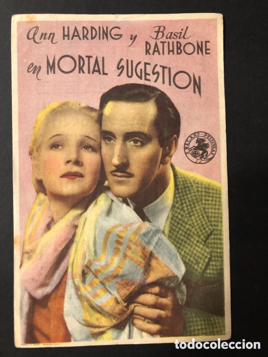 Cine: Programa mortal sugesti&oacute;n ann harding con publicidad palacio cinema valencia A10