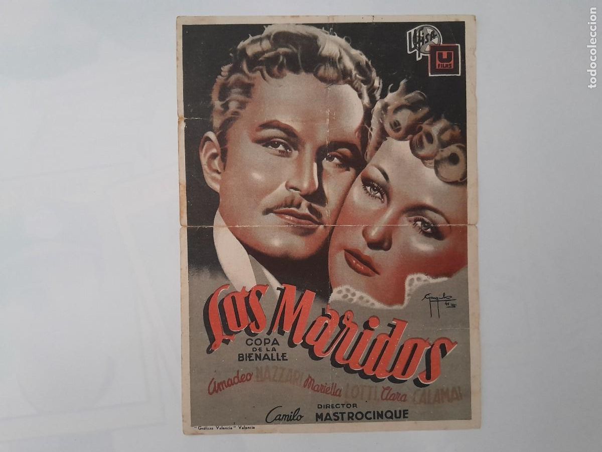 Cine: FOLLETO DE MANO SIMPLE LOS MARIDOS TEATRO JORDA MURO DEL ALCOY FM1 RV