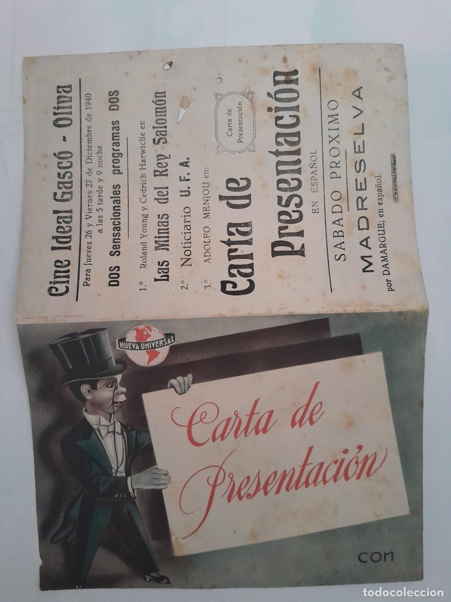 Cine: FOLLETO DE MANO DOBLE CARTA DE PRESENTACION FM1 RV