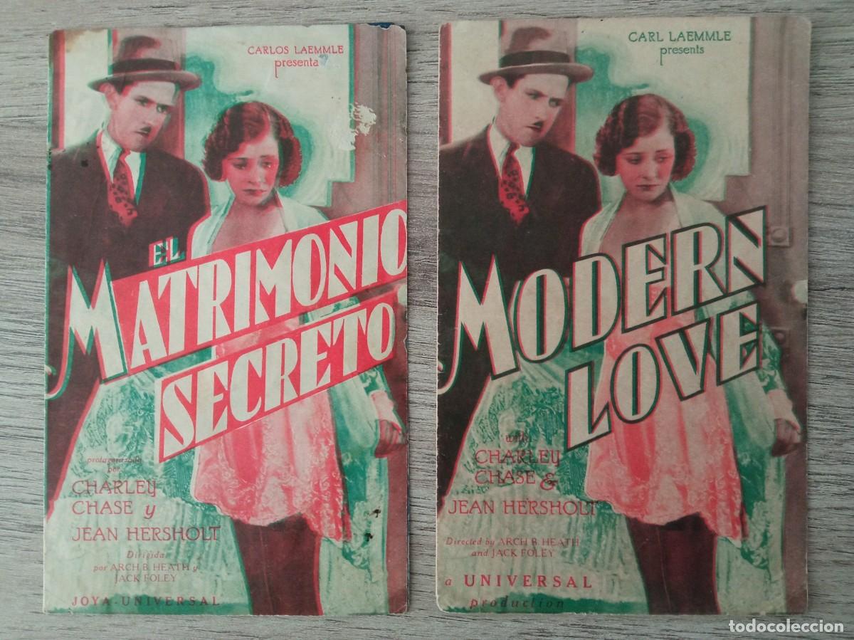 Cinema: EL MATRIMONIO SECRETO, CHARLEY CHASE, JEAN HERSHOLT, FOLLETOS ESPA&Ntilde;OL E INGLES